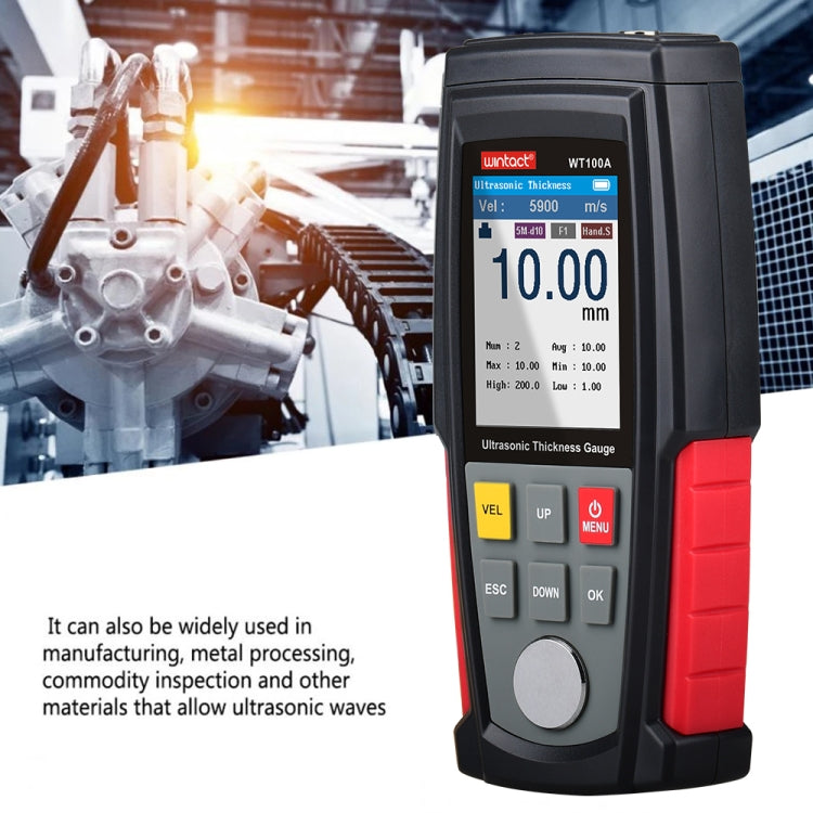 Medidor Digital Ultrassónico de Espessura WT100A, Testador de Espessura de Metal com Carregamento USB, Alta Precisão, WT100A