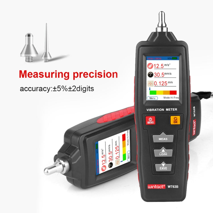 Analisador de Vibração Portátil WINTACT WT63B, Medidor Digital de Vibração