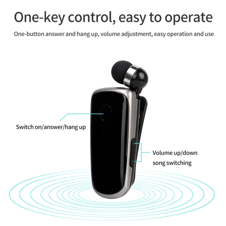 Auricular Bluetooth Sem Fios K39 com Chip CSR DSP, Alerta Vibratório In-Ear, Clipe de Uso Mãos Livres, PRETO, BRANCO, AZUL, VERMELHO ROSA