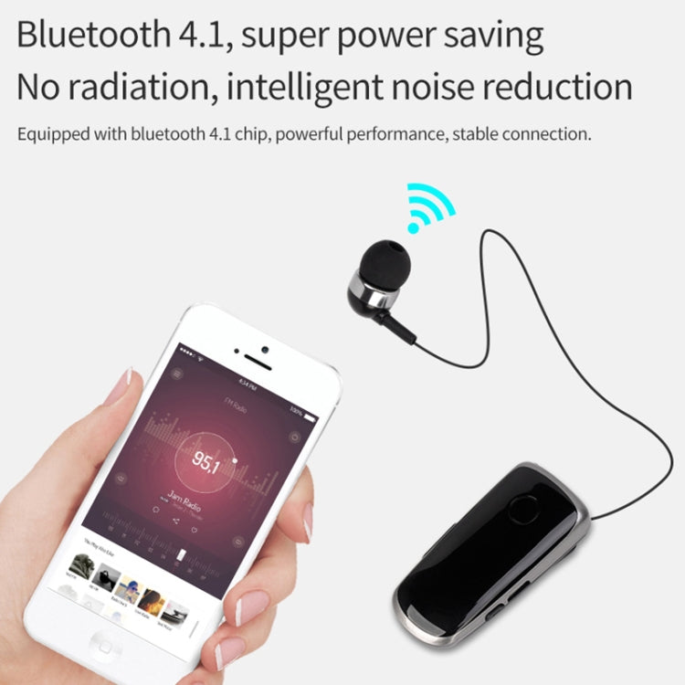 Auricular Bluetooth Sem Fios K39 com Chip CSR DSP, Alerta Vibratório In-Ear, Clipe de Uso Mãos Livres, PRETO, BRANCO, AZUL, VERMELHO ROSA