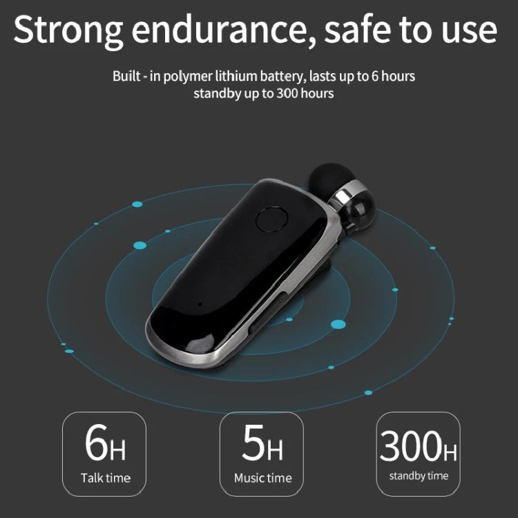 Auricular Bluetooth Sem Fios K39 com Chip CSR DSP, Alerta Vibratório In-Ear, Clipe de Uso Mãos Livres, PRETO, BRANCO, AZUL, VERMELHO ROSA
