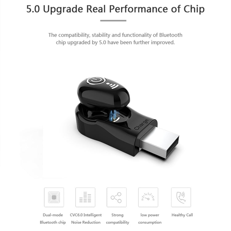 Base de carregamento de segunda geração S650, mini auricular Bluetooth sem fios, auriculares invisíveis para negócios, mãos-livres intra-auriculares com microfone