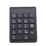 Teclado Numérico Mini USB 2.4GHz com 18 Teclas, Sem Fios Preto
