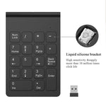 Teclado Numérico Mini USB 2.4GHz com 18 Teclas, Sem Fios Preto