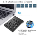 Teclado Numérico Mini USB 2.4GHz com 18 Teclas, Sem Fios Preto