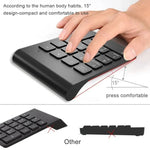 Teclado Numérico Mini USB 2.4GHz com 18 Teclas, Sem Fios Preto