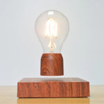 Lâmpada Flutuante Magnética Retro com Base de Cor Madeira Lâmpada de Decoração para Casa LED