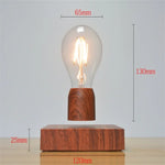 Lâmpada Flutuante Magnética Retro com Base de Cor Madeira Lâmpada de Decoração para Casa LED