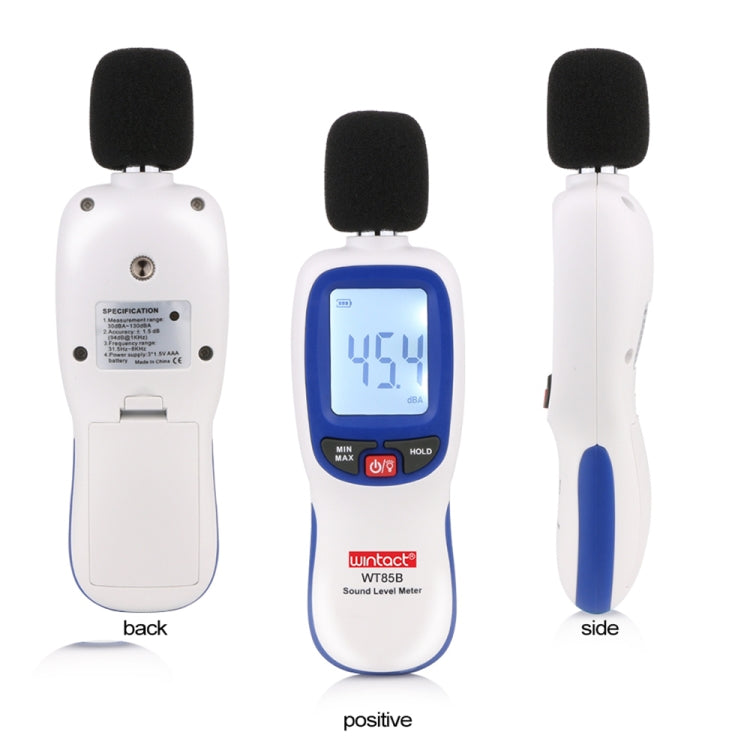 Medidor Digital de Nível Sonoro WT85B, Medidor Digital de Decibéis, Medidor de Ruído Ambiental, WT85B Branco, WT85B Preto