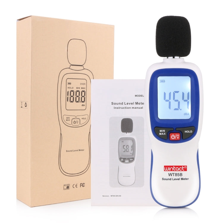 Medidor Digital de Nível Sonoro WT85B, Medidor Digital de Decibéis, Medidor de Ruído Ambiental, WT85B Branco, WT85B Preto