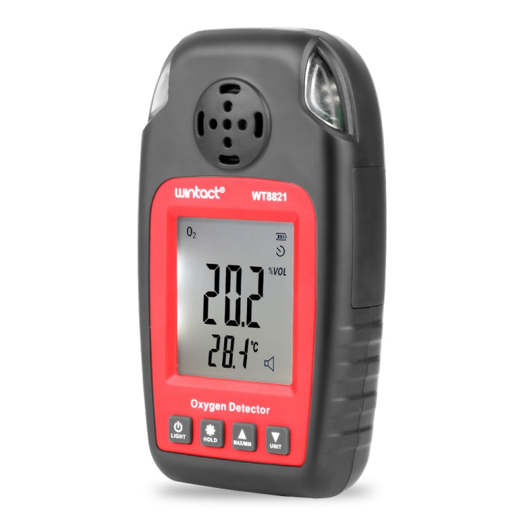 Detector de oxigénio WINTACT WT8821 Sensor independente de gás oxigénio Alarme de aviso sensível de intoxicação, WT8821