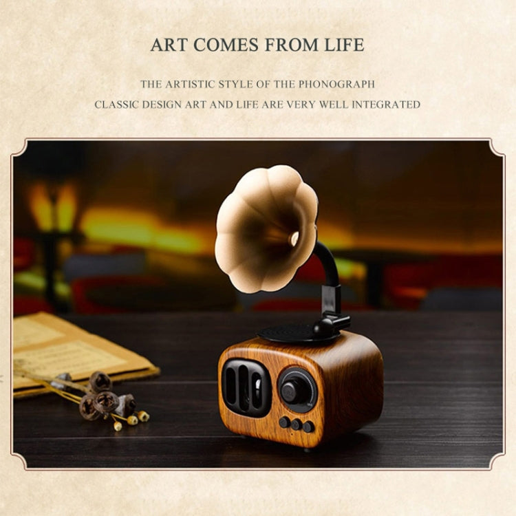 Coluna Bluetooth portátil retro em madeira mini Coluna sem fios para exterior Sistema de som Rádio TF FM Subwoofer