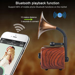 Coluna Bluetooth portátil retro em madeira mini Coluna sem fios para exterior Sistema de som Rádio TF FM Subwoofer