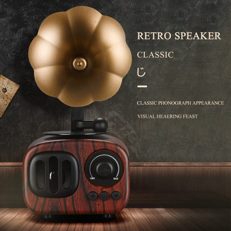 Coluna Bluetooth portátil retro em madeira mini Coluna sem fios para exterior Sistema de som Rádio TF FM Subwoofer