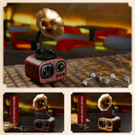 Coluna Bluetooth portátil retro em madeira mini Coluna sem fios para exterior Sistema de som Rádio TF FM Subwoofer
