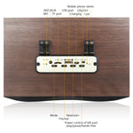 Coluna Sem Fios Portátil de Madeira X6 Subwoofer Estéreo Bluetooth Rádio FM de Secretária, Madeira Preta