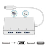 Adaptador hub USB C para HDMI VGA USB 5 em 1 conversor USB 3.1 para portátil MacBook, ChromeBook Pixel, Huawei MateBook, HDMI+VGA+3xUSB3.0 para Type-C