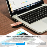 Richwell DXZ128 Pen Drive USB 128G 3 em 1 Micro USB + 8 Pinos + USB 3.0 Compatível com iPhone e iOS, Preto, Prateado, Ouro Rosa