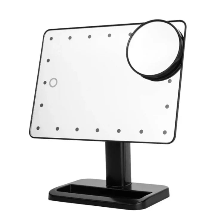 Espelho Portátil com Sensor Tátil LED com Lâmpada Luz de Mesa de Preenchimento
