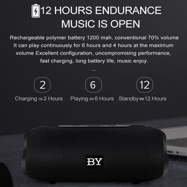 Coluna Bluetooth portátil BY impermeável Coluna sem fios Sistema de som estéreo 3D com som envolvente Colunas para exterior Suporta TF AUX