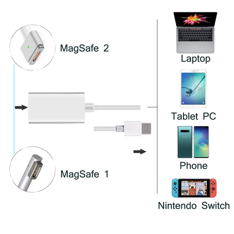 Adaptador USB C para Mag-Safe magnético, conversor de carregamento Mag-Safe para Type C compatível com MacBook Pro/Air, Nintendo Switch, telefone e outros dispositivos USB C, compatível