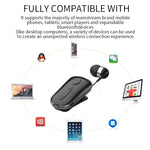 Auricular estéreo sem fios Bluetooth K36 com lembrete de chamadas, vibração, clipe de uso, auriculares para condutor