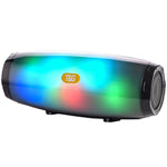 Coluna portátil sem fios T&G TG165 5W*2 com luz LED dançante, Mp3, AUX, USB, rádio FM, estéreo, subwoofer