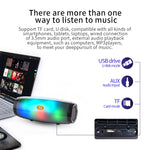 Coluna portátil sem fios T&G TG165 5W*2 com luz LED dançante, Mp3, AUX, USB, rádio FM, estéreo, subwoofer