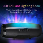 Coluna portátil sem fios T&G TG165 5W*2 com luz LED dançante, Mp3, AUX, USB, rádio FM, estéreo, subwoofer