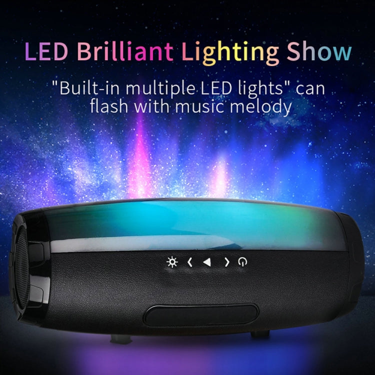 Coluna portátil sem fios T&G TG165 5W*2 com luz LED dançante, Mp3, AUX, USB, rádio FM, estéreo, subwoofer