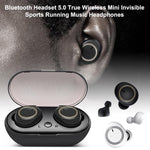 Auricular Bluetooth TWS-A1 5.0 verdadeiro sem fios, mini invisível para desporto e corrida, com caixa de carregamento e microfone