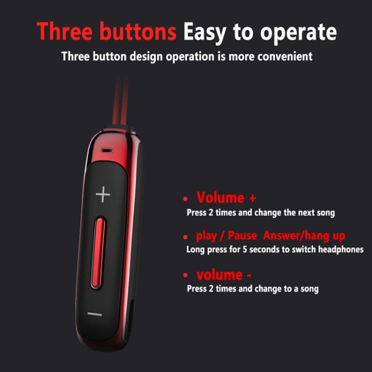 Auricular desportivo Bluetooth BT315, estéreo sem fios, Bluetooth 4.1, com microfone, graves desportivos, colar magnético