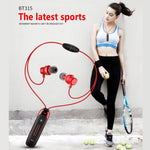Auricular desportivo Bluetooth BT315, estéreo sem fios, Bluetooth 4.1, com microfone, graves desportivos, colar magnético