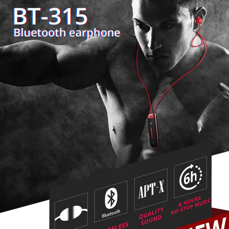 Auricular desportivo Bluetooth BT315, estéreo sem fios, Bluetooth 4.1, com microfone, graves desportivos, colar magnético