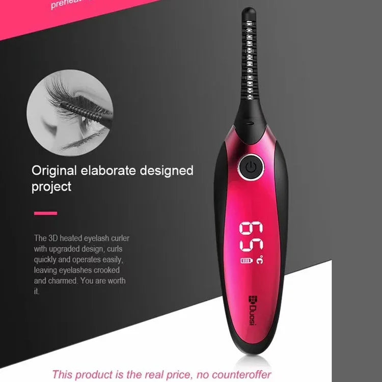 Modelador de Pestanas Elétrico Portátil Estilo Caneta Duosi DY-102, Ferro Elétrico para Maquilhagem Recarregável USB, Clip para Caracóis de Pestanas de Longa Duração