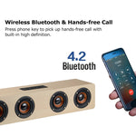 Coluna Bluetooth 4.2 W8 com quatro altifalantes, subwoofer de graves potentes com microfone, suporte para cartão TF de 3,5 mm