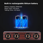Coluna Bluetooth 4.2 W8 com quatro altifalantes, subwoofer de graves potentes com microfone, suporte para cartão TF de 3,5 mm