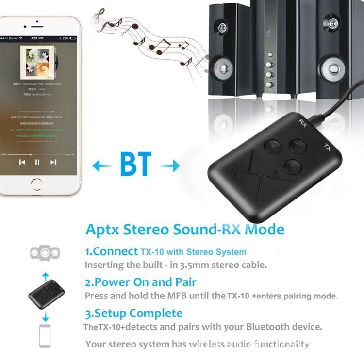 Adaptador Receptor e Transmissor de Áudio Bluetooth 4.2 2 em 1 3.5mm Sem Fios JDEX-TX10, JDEX-TX10