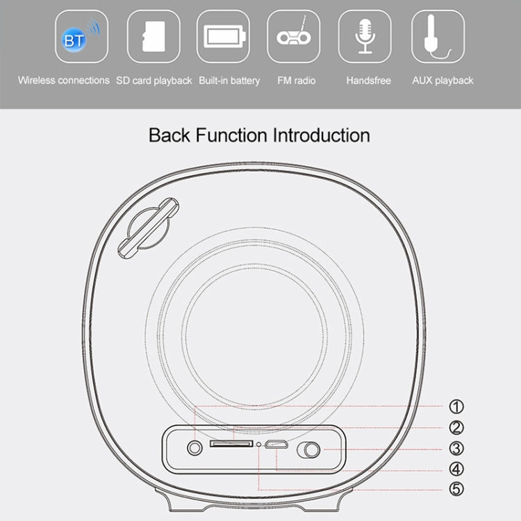 Coluna Bluetooth portátil DY-52 Coluna sem fios Som Memória máxima de 32G Coluna estéreo de 10W para exterior com som envolvente