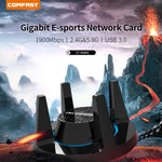 Adaptador Wifi Comfast CF-958AC de Alta Potência PA 1900Mbps Gigabit Cartão de Rede E-Sports 2.4Ghz+5.8Ghz USB 3.0 PC Lan Dongle Receptor
