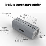 Coluna Bluetooth sem fios T9 4.2 10W Caixa de som portátil Rádio digital FM Estéreo 3D com som envolvente, suporta mãos livres, TF e AUX