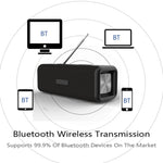 Coluna Bluetooth sem fios T9 4.2 10W Caixa de som portátil Rádio digital FM Estéreo 3D com som envolvente, suporta mãos livres, TF e AUX