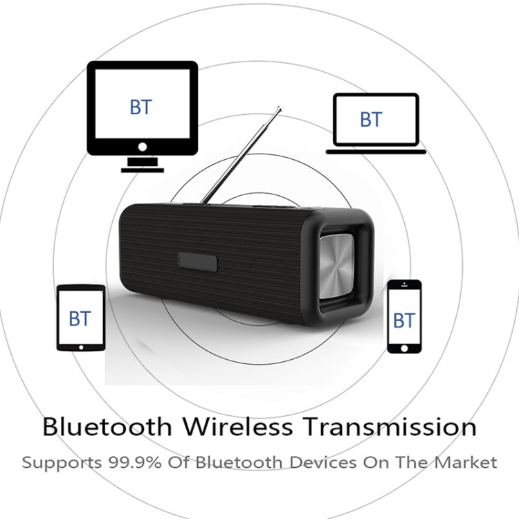 Coluna Bluetooth sem fios T9 4.2 10W Caixa de som portátil Rádio digital FM Estéreo 3D com som envolvente, suporta mãos livres, TF e AUX