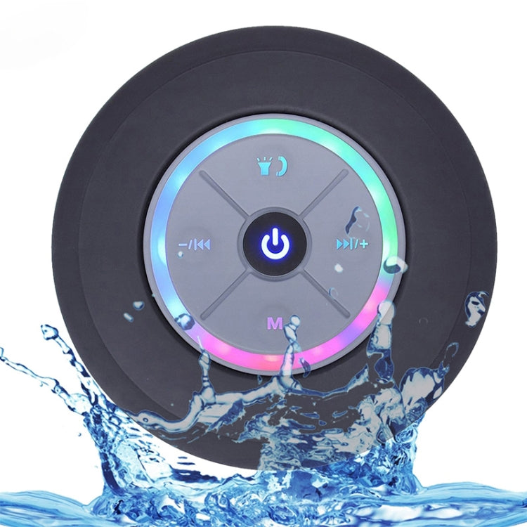 Coluna Bluetooth sem fios BTS-08 impermeável com LED, rádio FM, subwoofer, coluna Bluetooth, cartão TF, ventosa, mini coluna para duche