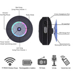Coluna Bluetooth sem fios BTS-08 impermeável com LED, rádio FM, subwoofer, coluna Bluetooth, cartão TF, ventosa, mini coluna para duche