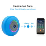 Coluna Bluetooth sem fios BTS-08 impermeável com LED, rádio FM, subwoofer, coluna Bluetooth, cartão TF, ventosa, mini coluna para duche