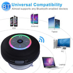 Coluna Bluetooth sem fios BTS-08 impermeável com LED, rádio FM, subwoofer, coluna Bluetooth, cartão TF, ventosa, mini coluna para duche