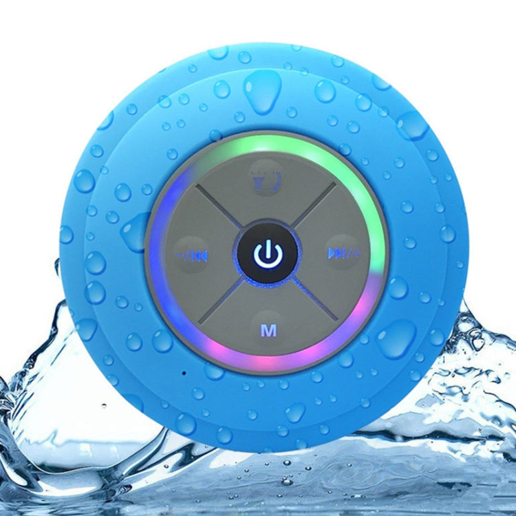 Coluna Bluetooth sem fios BTS-08 impermeável com LED, rádio FM, subwoofer, coluna Bluetooth, cartão TF, ventosa, mini coluna para duche