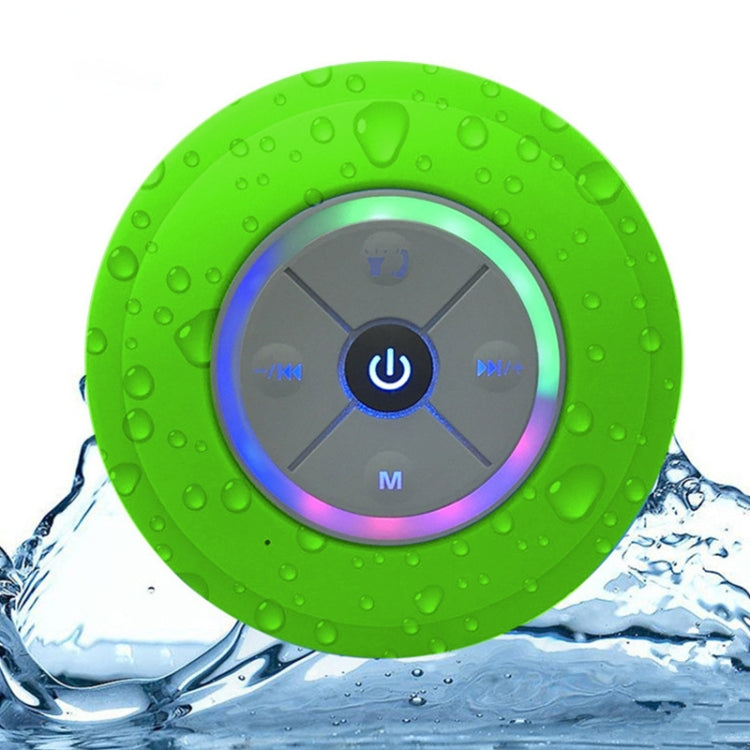 Coluna Bluetooth sem fios BTS-08 impermeável com LED, rádio FM, subwoofer, coluna Bluetooth, cartão TF, ventosa, mini coluna para duche