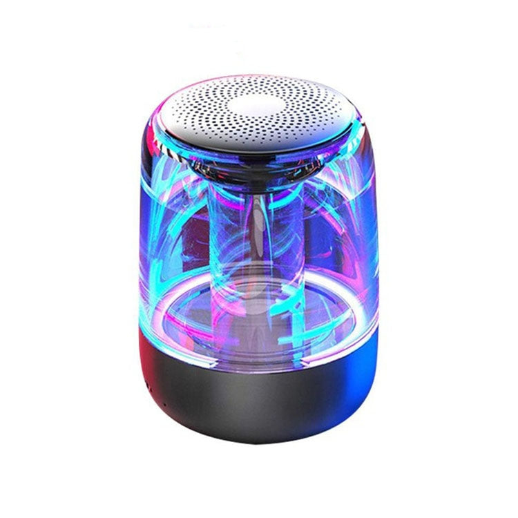 Coluna Bluetooth 5.0 C7 transparente com LED luminosa, subwoofer, TWS, som envolvente 6D, estéreo HIFI, áudio cool, C7